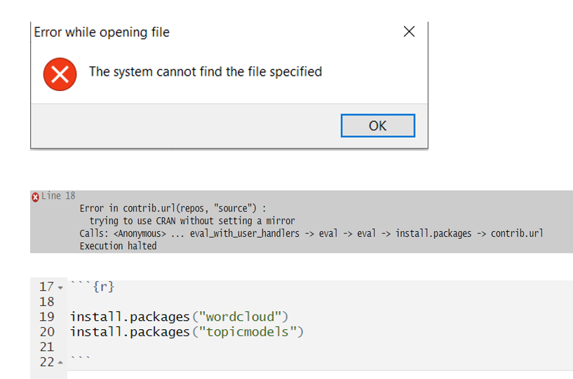 Unable to knit - Error - General - Posit Community Unable to knit - Error - General - Posit Community